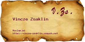Vincze Zsaklin névjegykártya