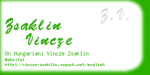 zsaklin vincze business card